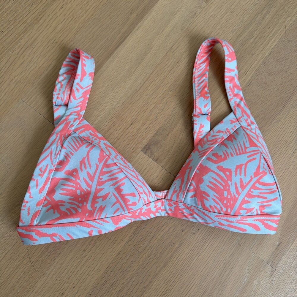 One One Bikini Top Pink Tropical Medium Adjustable Athletic Padded
